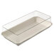 A clear plastic container with a clear Solia PET lid on it.