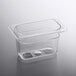 A clear plastic Choice 1/9 size food pan with a lid.