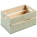 A Solia mini wooden crate with handles.