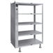 A white metal Hatco heated shelf with four shelves.
