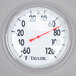 A white Taylor wall thermometer with a red hand.