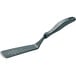 A gray Linden Sweden Gourmaid high-heat silicone perforated spatula with a black handle.
