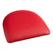 A detached red vinyl seat cushion for a Lancaster Table & Seating wood ladder back chair.