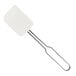 A white high-heat silicone spatula with a stainless steel handle.