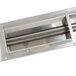 A stainless steel APW Wyott infrared heat lamp display warmer with a metal box and handle.