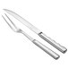 A silver Vollrath carving fork and knife.
