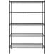 A Steelton black wire shelving unit with 5 shelves and 72" posts.