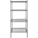 A Steelton metal wire shelving unit with four shelves and rectangular frame.