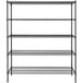 A Steelton black metal wire shelving unit with five shelves.