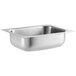 A Regency stainless steel undermount sink with a square bowl.