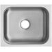 A Waterloo stainless steel sink with a drain hole.