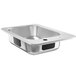 A silver stainless steel Waterloo drop-in sink with one bowl.