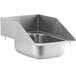 A Regency stainless steel drop-in sink with side splashes in a metal counter.