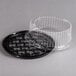 A D&W Fine Pack plastic container with a clear dome lid on a white background.