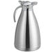 An Acopa Lustrous stainless steel coffee carafe with a handle.