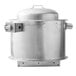 A large stainless steel pot with a lid on top over a silver NAKS Direct Drive Centrifugal Exhaust Fan.