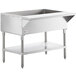 A ServIt stainless steel ice-cooled cold food table with an undershelf.