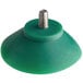 A green plastic Garde suction cup foot with a metal screw.