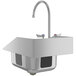 A Waterloo stainless steel drop-in sink with faucet and side splashes.