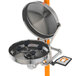A Guardian Equipment stainless steel safety station with a stainless steel bowl and cover.