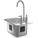 A Waterloo stainless steel drop-in sink with a gooseneck faucet.