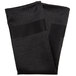 A black folded Snap Drape Milan satin cloth napkin.
