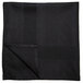 A black Milan satin band cloth napkin folded on a white background.