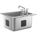 A Waterloo stainless steel drop-in sink with an 8" swing faucet.