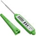 A green AvaTemp digital pocket probe thermometer with a white screen.