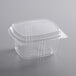 A clear plastic Choice RPET deli container with a lid.