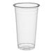 A clear plastic Choice cold cup with a round rim.