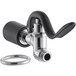 A Regency pre-rinse spray valve with a metal ring and black and chrome accents.