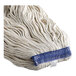 A close-up of a white Choice Natural Cotton Looped End Wet Mop Head.