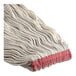A close up of a white Choice Natural Cotton Looped End Wet Mop Head.