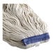 A close-up of a white Lavex natural cotton looped end wet mop head.