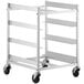 A Steelton metal cart with four shelves on black wheels.