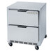 A Beverage-Air stainless steel undercounter freezer with two drawers.