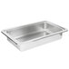 A Vollrath stainless steel water pan on a counter.