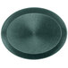 An oval green polypropylene plate with a circular rim and a short base.