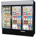 A Beverage-Air MarketMax refrigerator with drinks and yogurt inside.