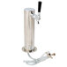 A Beverage-Air stainless steel nitro tap tower with a black handle on a silver metal tube.