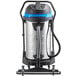 A Lavex wet/dry vacuum cleaner on black wheels with a blue handle.