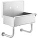 A stainless steel Regency utility hand sink with two holes for a wall mounted faucet.