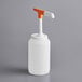 A white plastic Tablecraft jug with a white cap and an orange and white Tablecraft pump handle.