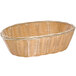 A Tablecraft oval polypropylene and steel bread basket on a white background.