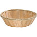 A Tablecraft round polypropylene and steel bread basket with a white background.