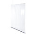 A clear PVC hanging partition with aluminum and fiberglass bars.