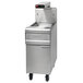 A Frymaster stainless steel spreader cabinet with a drawer on wheels.