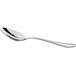 An Acopa Vernon stainless steel serving spoon with a white background.