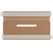 A brown rectangular box with white tape with a 10" Handle Cuff Tamper Evident Bag Seal.